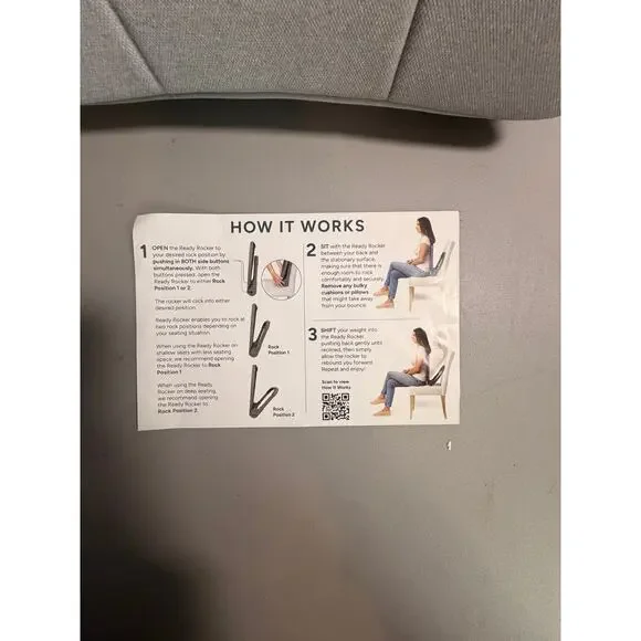 Ready Rocker Portable Back Support Rocker Cloud Gray - Picture 8 of 9